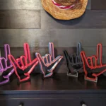 ASL I Love You sign with stand on display