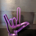 3D printed ASL I Love You sign with stand by Chic Layered Studio