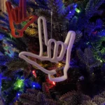 ASL I Love You Christmas ornament set