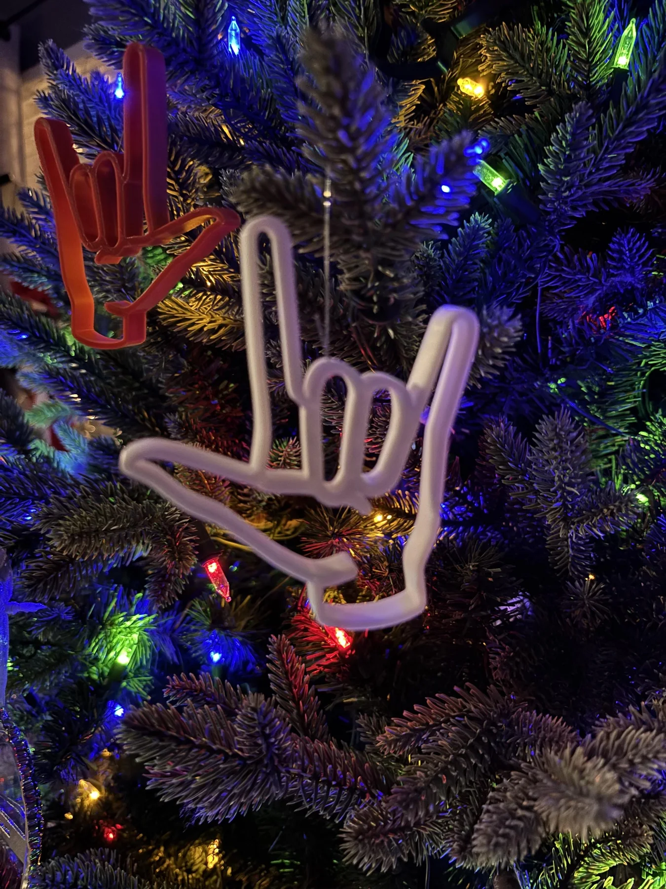 ASL I Love You Christmas ornament set
