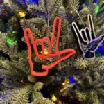 ASL I Love You Christmas ornament set by Chic Layered Studio