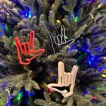 ASL I Love You Christmas ornament set by Chic Layered Studio